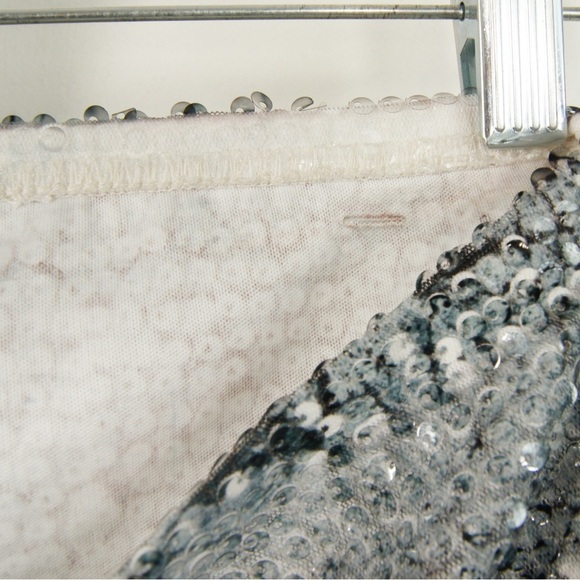 Vintage Y2K Guess Blue Grey Black Sequin Party Grunge Stretch Waist Mini Skirt - Picture 5 of 5